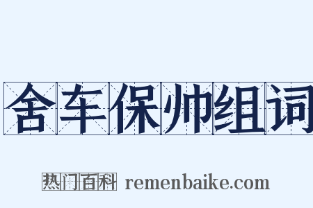 舍车保帅组词是什么意思的图片